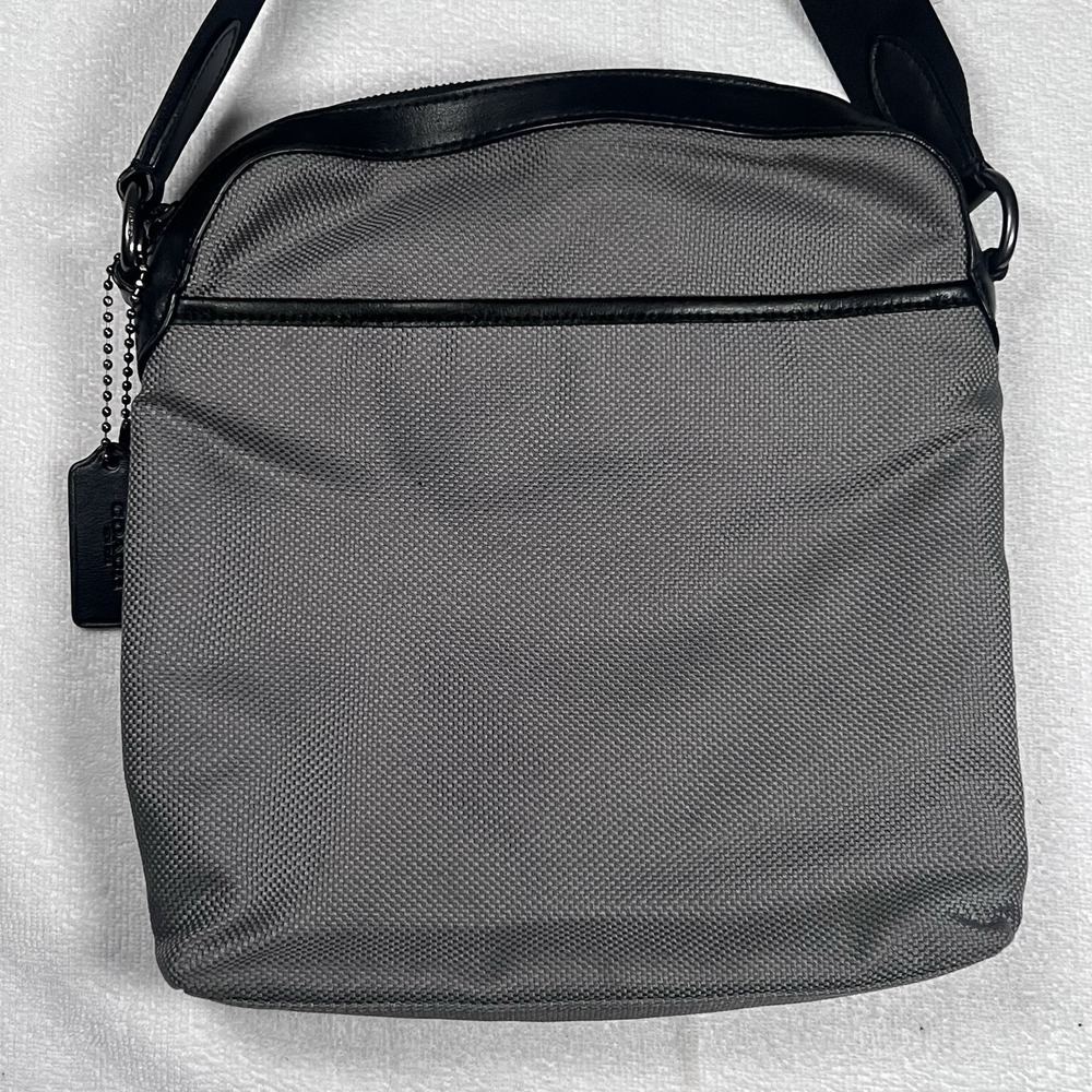 Coach F37609 Crossbody Nylon Black Leather‎ Mens Travel Work Bag - Picture 3 of 12